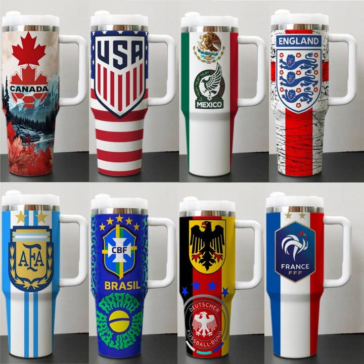2026 World Cup–stil 40oz rustfrit stål tumbler isoleret bilkop med flad bund for engroshandel hos Auraquise