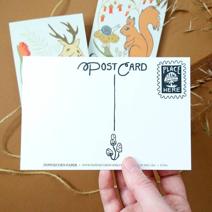 Peppercorn Paper - Wholesale Postcard - Pigeon Post Forest Animal Postcard5