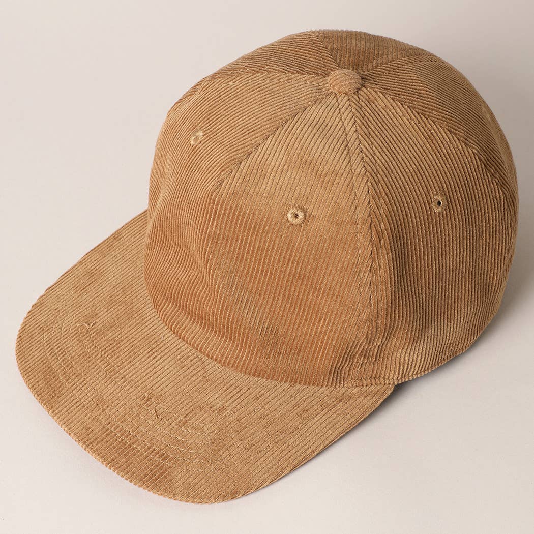 Fashion City – wholesale Baseball cap – Women's – Plain Corduroy Flat Brim Snapback Cap Baseball Hat34