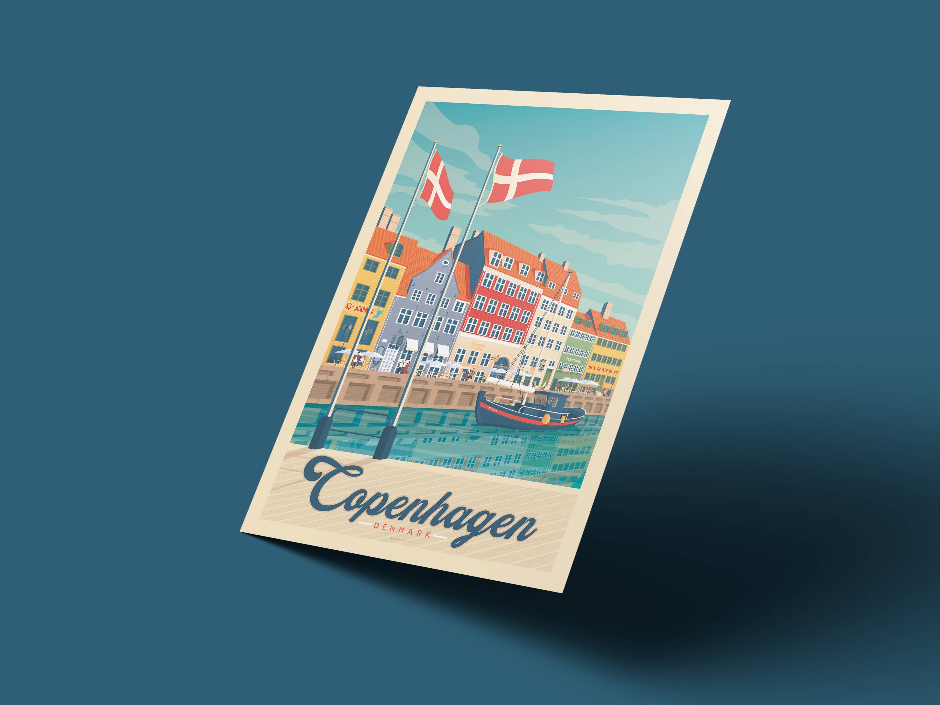 Olahoop Travel Posters - Wholesale Poster - Copenhagen Nyhavn - Denmark travel poster4