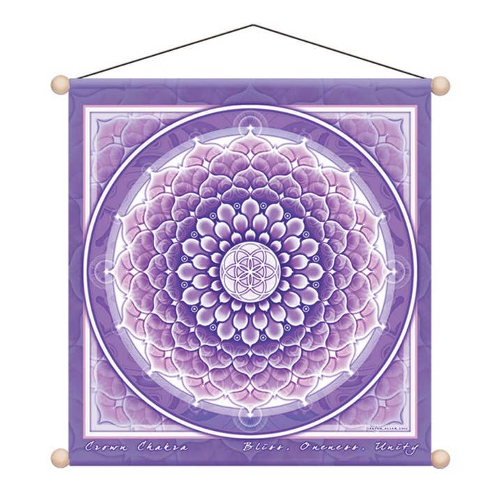 Banner Temple Chakra Crown 30" x 30" for wholesale by Quanta Distribution Inc