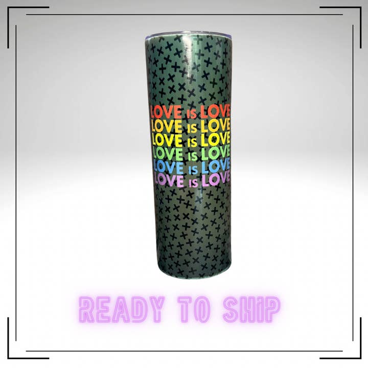 Love is Love LGBTQIA+ Stainless Steel Tumbler - Ready To Ship for wholesale by fangirl creative