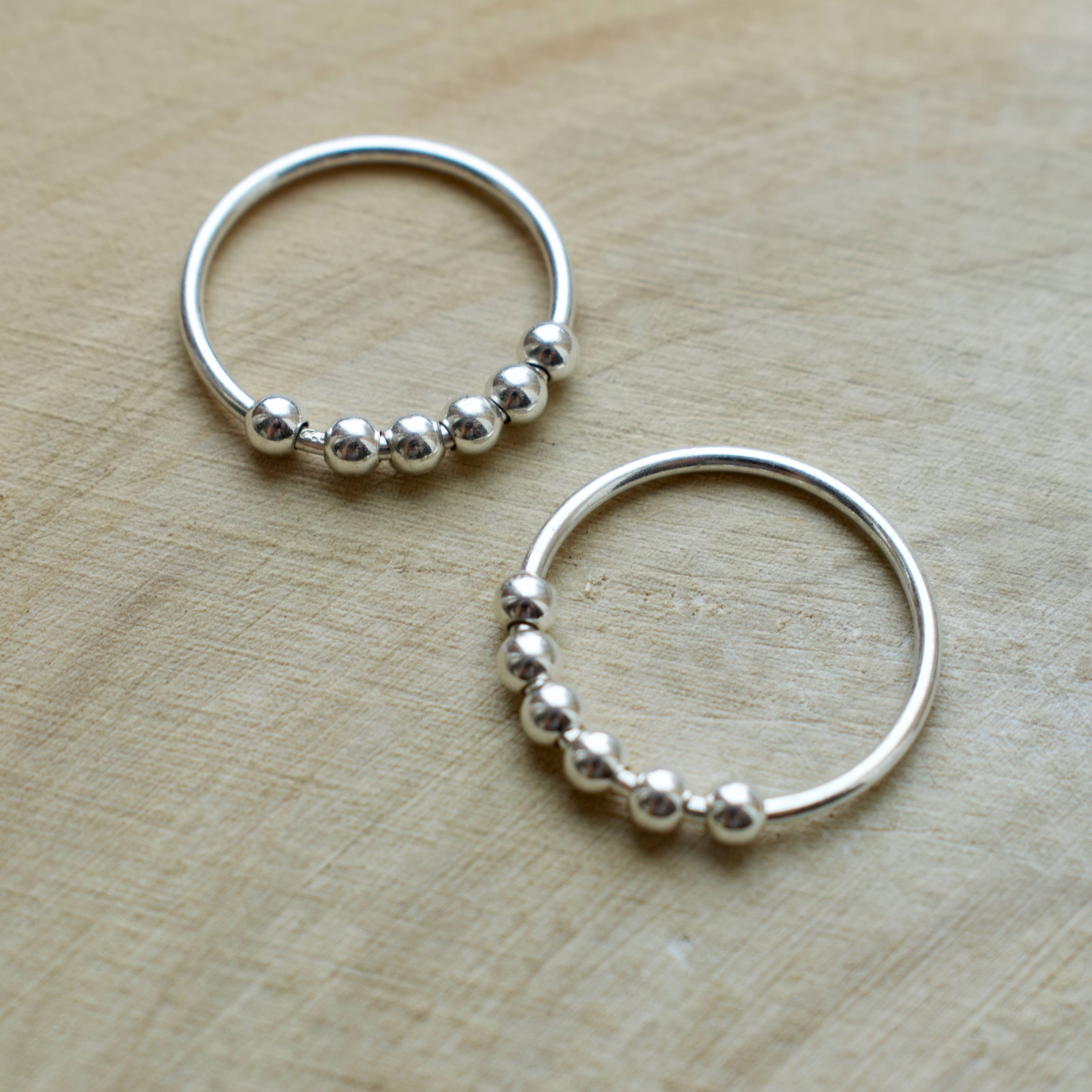 Krystyna's Silver - Wholesale Band/Stacked Ring - Sterling Silver Beaded Ring3