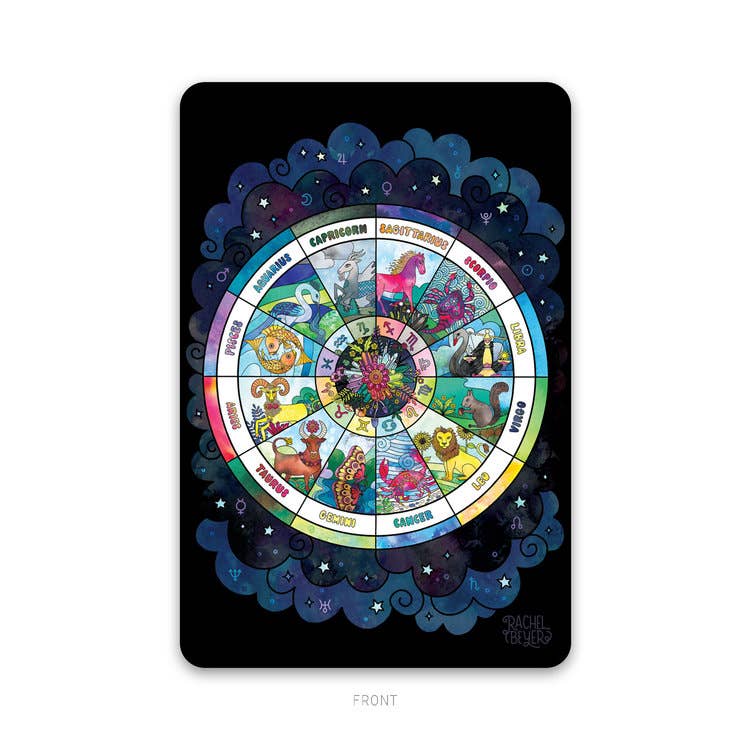 Rachel Beyer - Wholesale Art Print - Astrology Wheel Zodiac Mini Art Print1