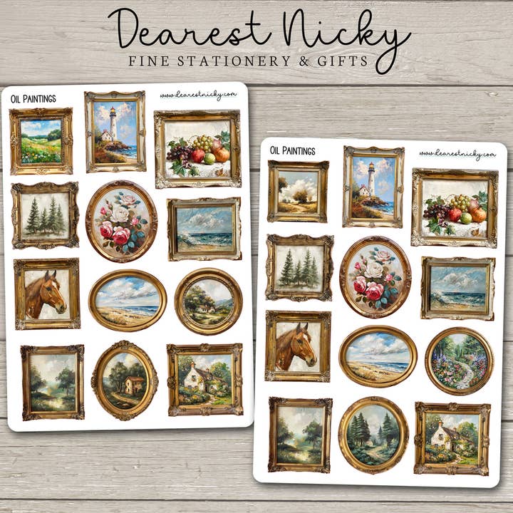 Autocolantes de Pinturas a Óleo - 2 Folhas por atacado de Dearest Nicky / Mouse & Wren