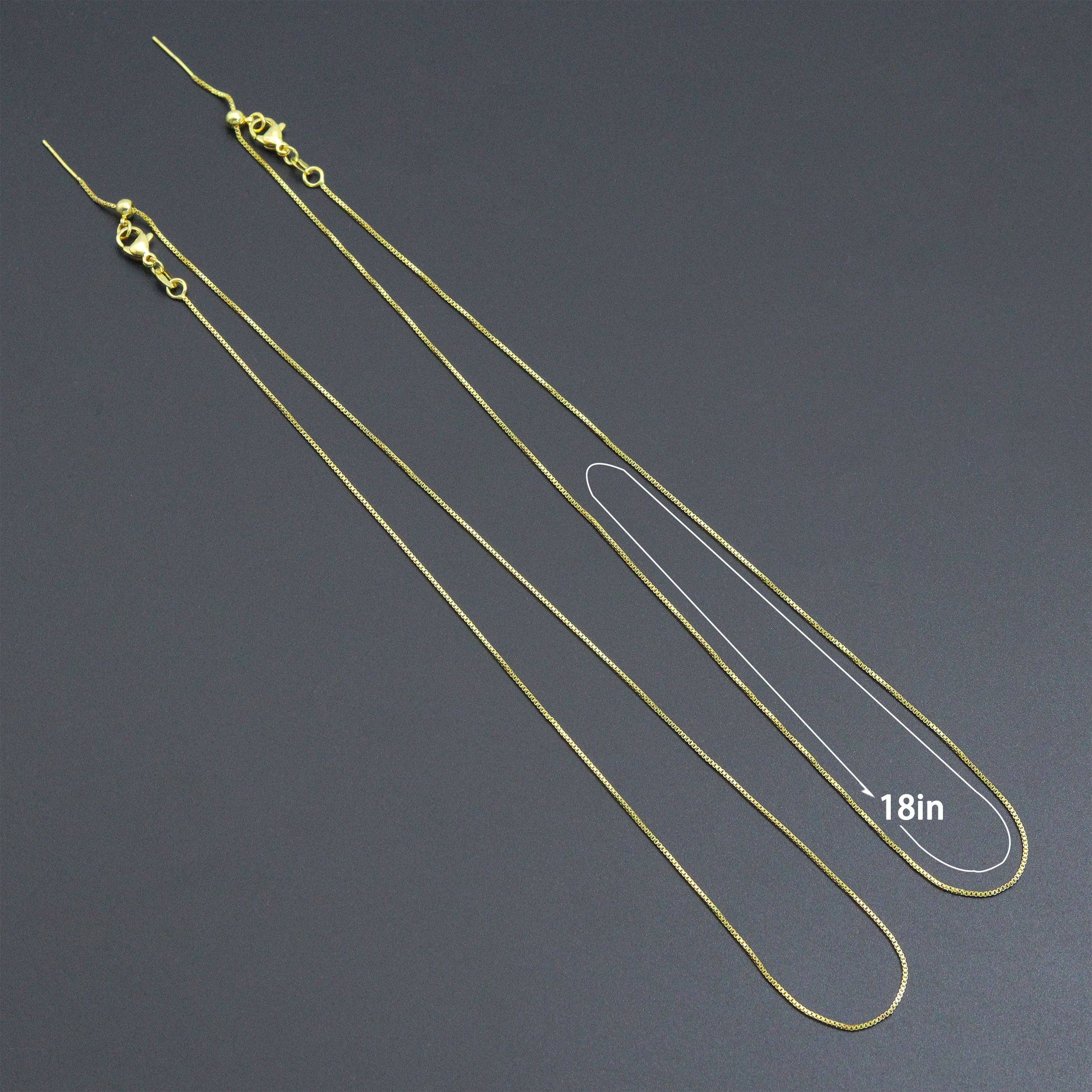 BestBeads&Beyond - Wholesale Link & Chain Necklace - Thin box Chain Necklace with adjustable thread end , Sku#LX8825