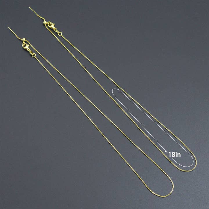 BestBeads&Beyond - Wholesale Link & Chain Necklace - Thin box Chain Necklace with adjustable thread end , Sku#LX8825