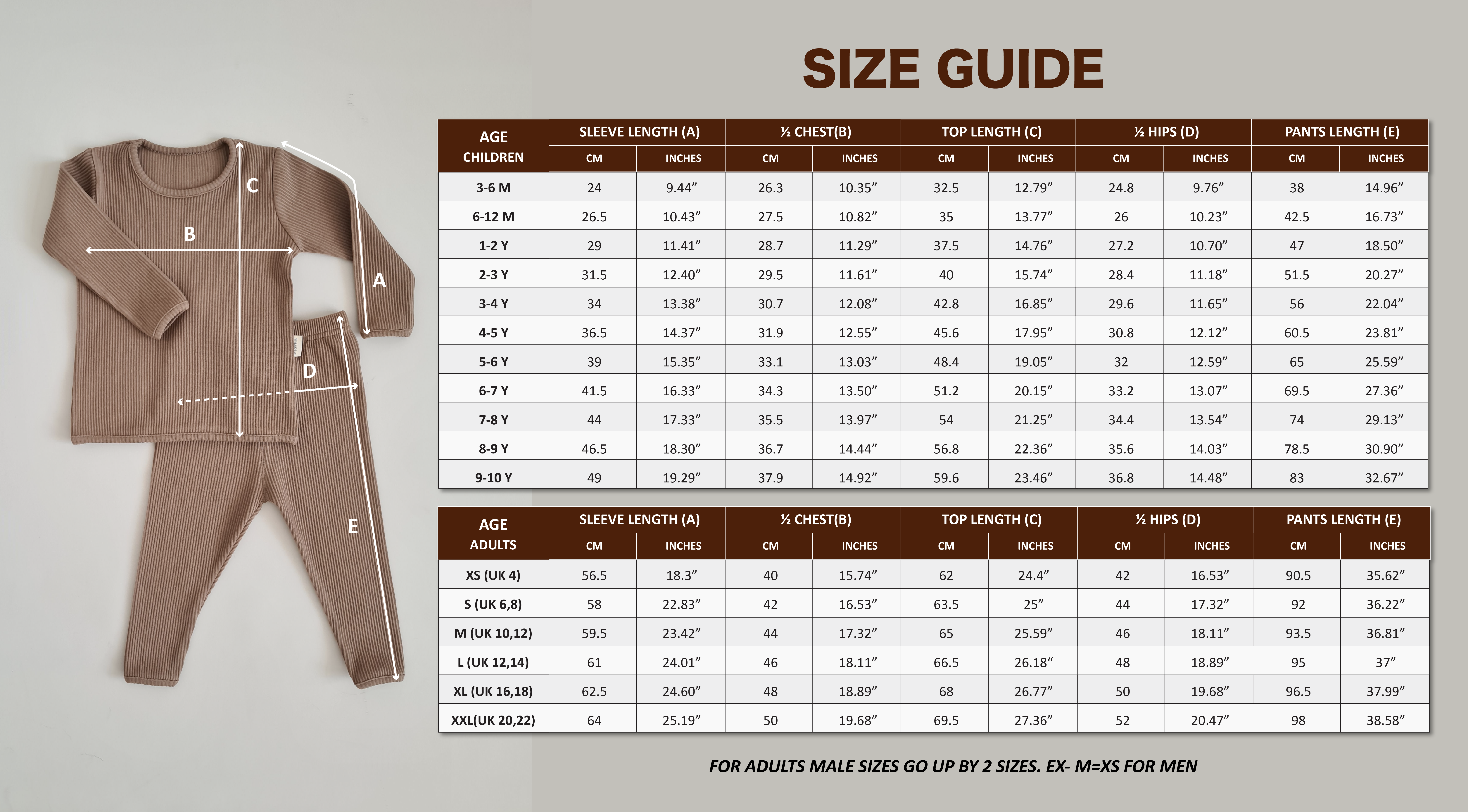 DreamBuy – Großhandel Mama-Kind-Set – Personalisierte Unisex Ripp-Loungewear für Erwachsene, passende Schlafanzüge7