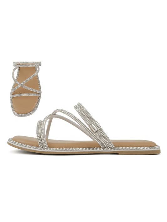 Celestia Jeweled Slide, F-DELWIN for wholesale by December Shoes