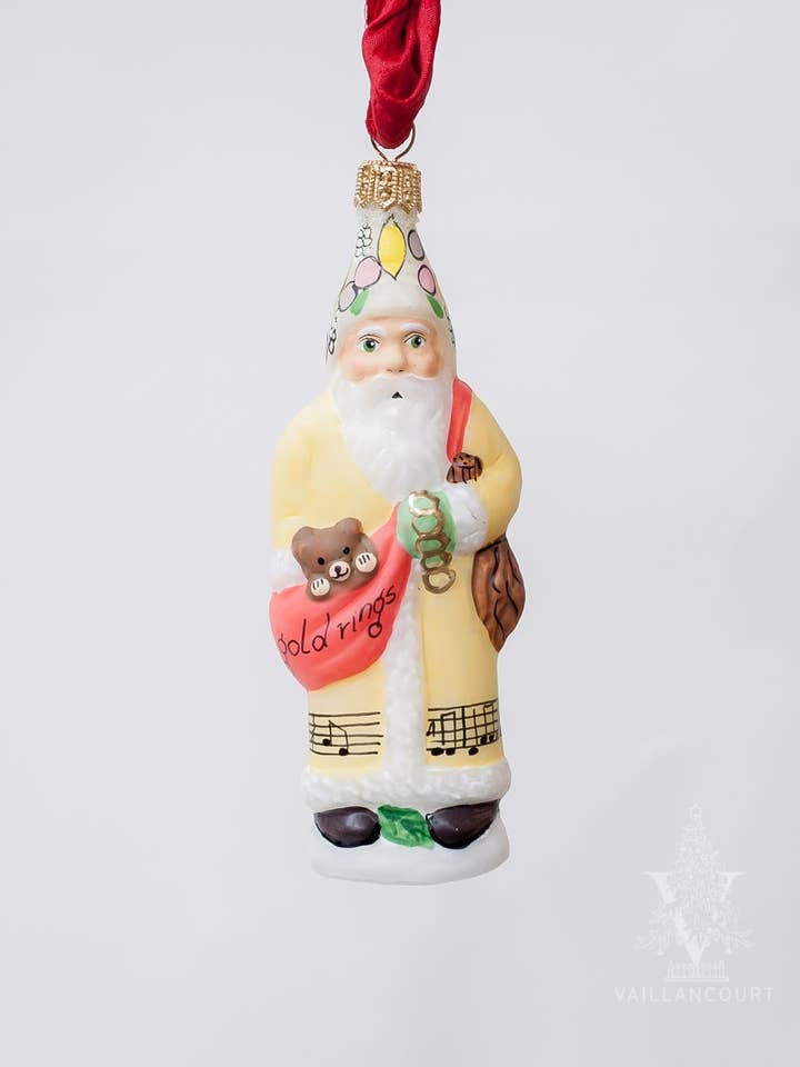 Décoration mate pour le 5e jour de Noël pour la vente par Vaillancourt Folk Art