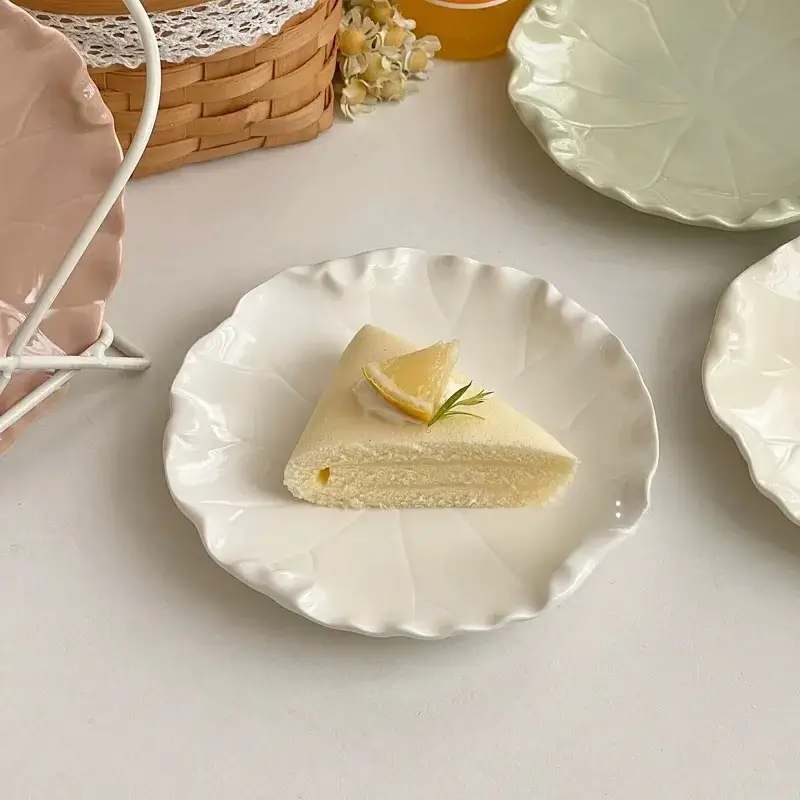 Otterware - Wholesale Appetizer Serveware - Elegant 6" Ceramic Leaf Dessert & Appetizer Plate (4 colors)6