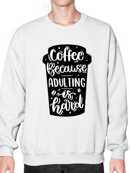 café parce que adulte 749# - café - Sweatshirt - Col rond pour la vente par tshirt unlimited