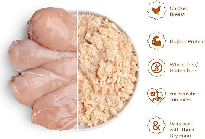 PetGiftz LLC - Vente Nourriture – chat - Nourriture humide pour chats Thrive Chicken Breast, paquet de 12 (boîtes de 2,65 oz)3