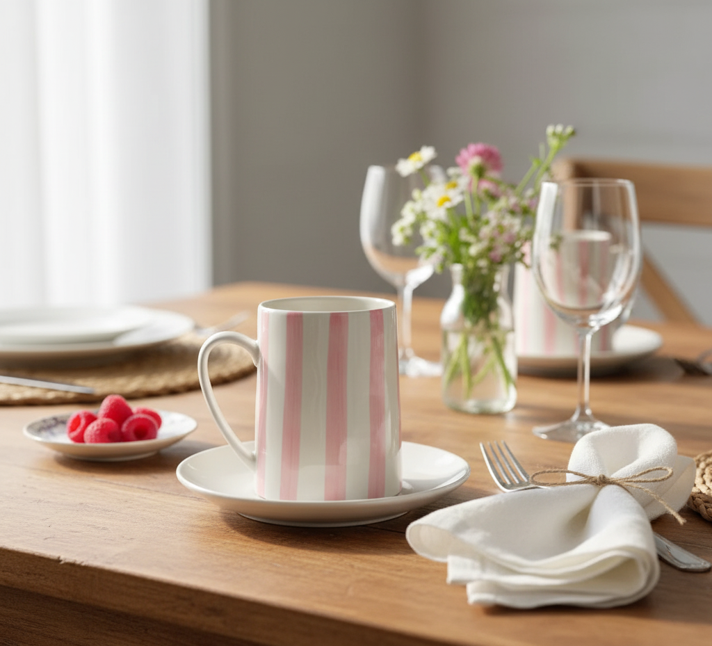 High crafty - Wholesale Coffee Mug - Pink Stripey Mug – Ceramic Cup for Tea & Coffee Lovers3