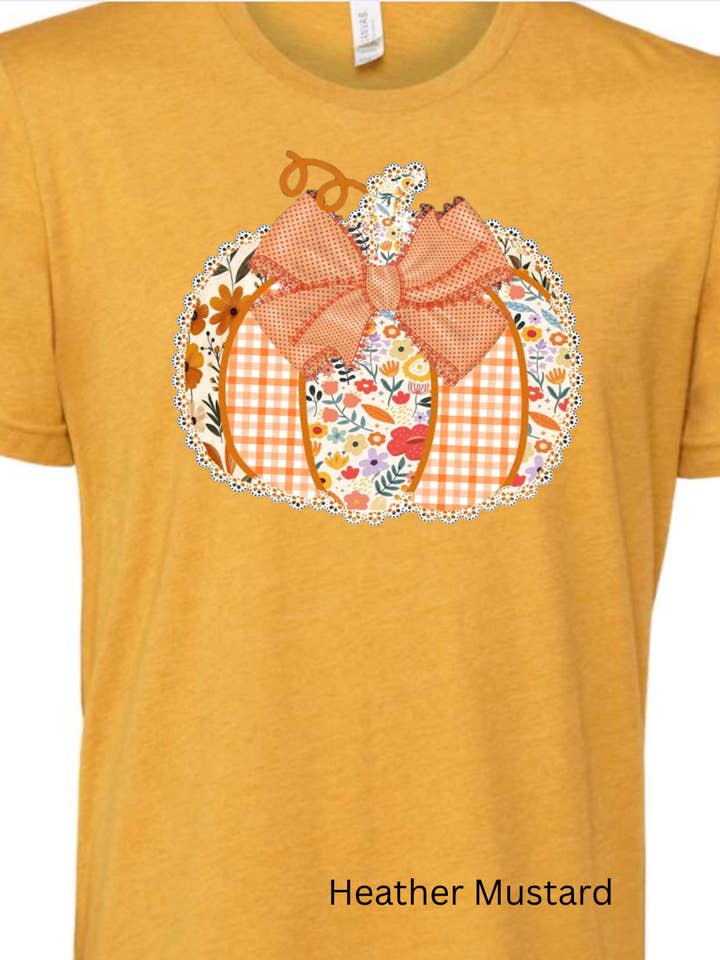 Kiki's Boutique - Wholesale Screen Printed T-Shirt - Women's - Ditsy Flower Pumpkin Tee4