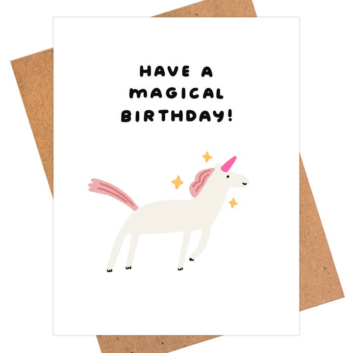 Cute Magical Unicorn Birthday Card | Whimsical & Fun for wholesale by iej studio