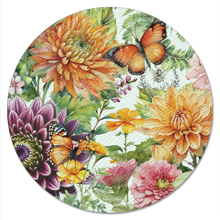 Lazy Susan draaitafel van gehard glas „Botanica”, 4 mm voor wholesale door CounterArt/Highland Home/Thirstystone