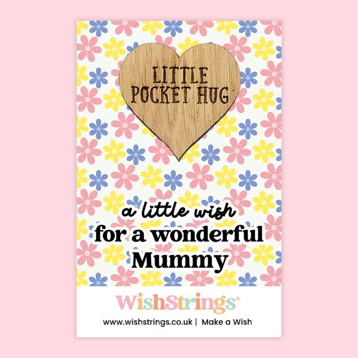 A Little Wish for a Wonderful Mummy - Oak Pocket Hug Token | J270 for wholesale by WishStrings