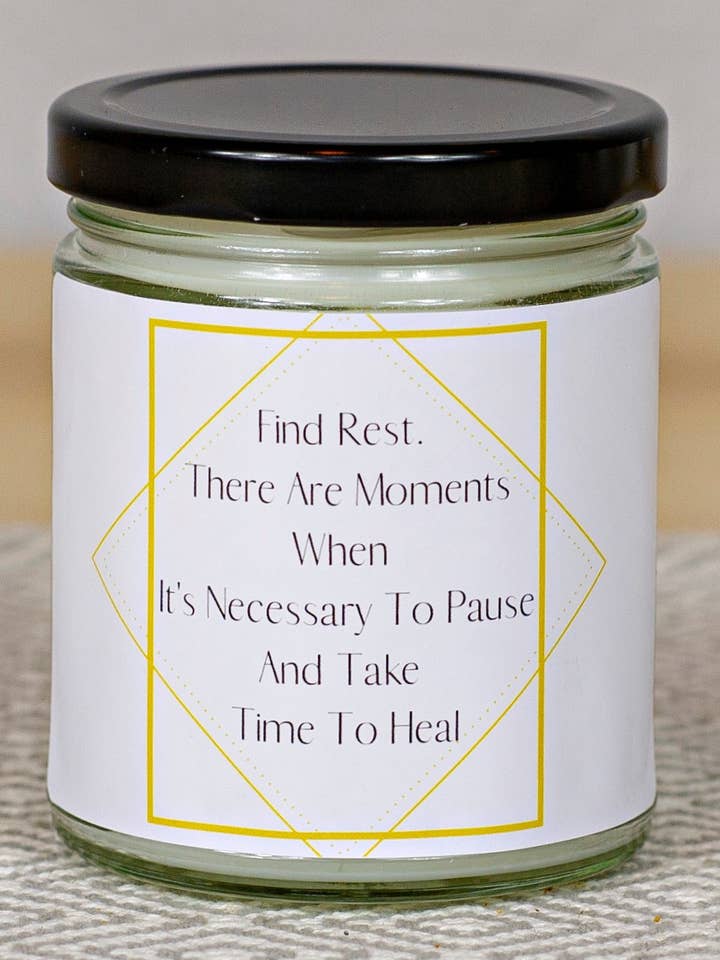 Vela Find Rest, 100% cera de soja (7.5 oz) para venta al por mayor de 9301 Home, LLC