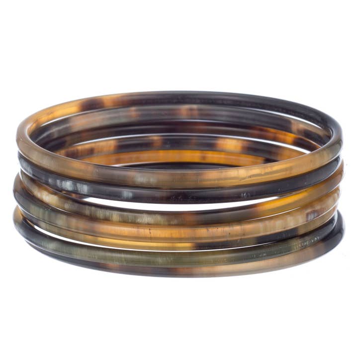 CTB102 Dark Horn Bangle Set of 7 for wholesale by VIVO