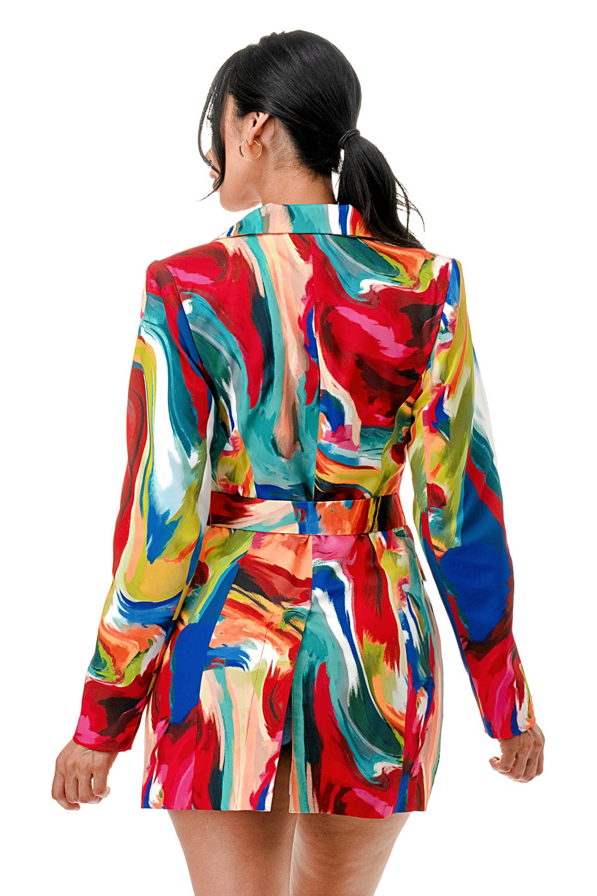 Namatt Design - Wholesale Blazer - Women's - Plus Long Sleeve Tie Waist Blazer6