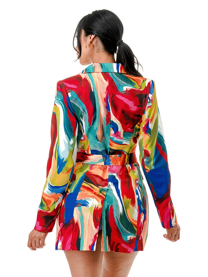 Namatt Design - Wholesale Blazer - Women's - Plus Long Sleeve Tie Waist Blazer6