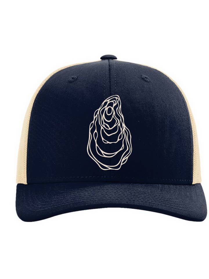 Oyster Low Pro Trucker Cap / Navy + Cream / Coastal for wholesale by Salt & Sand