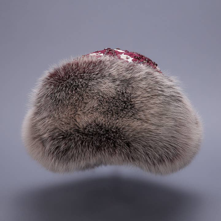 Handcrafted Fox Fur Beaded Hat for wholesale by MOGSki LLC