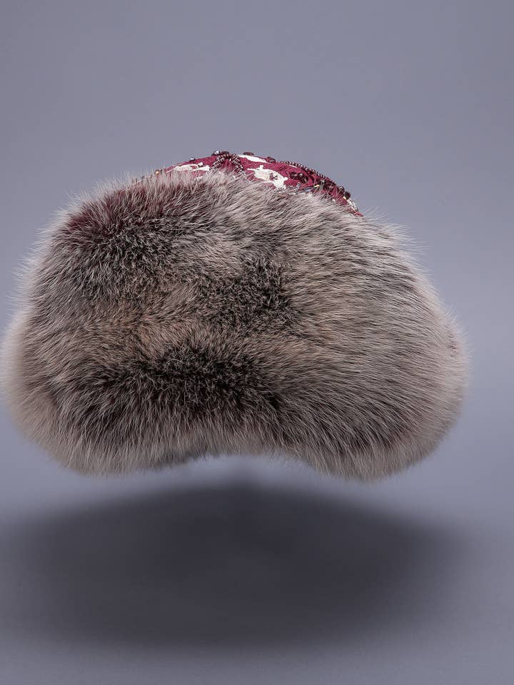Handcrafted Fox Fur Beaded Hat for wholesale by MOGSki LLC