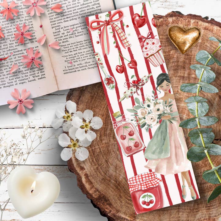 Bookmark for the book "The Time of Cherries" for wholesale by Les Moonettes