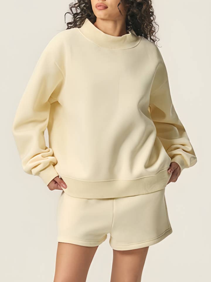 Rosa Clothing - Wholesale Sweatshirt - Women's - Everyone’s favorite oversized fleece mock neck sweatshirt23