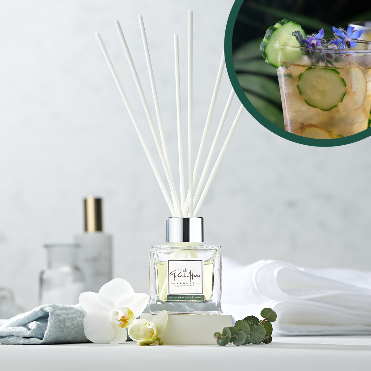 Peak House Aromas – wholesale Doftpinnar – Gurka Bergamott & Earl Grå Vörs diffusor0