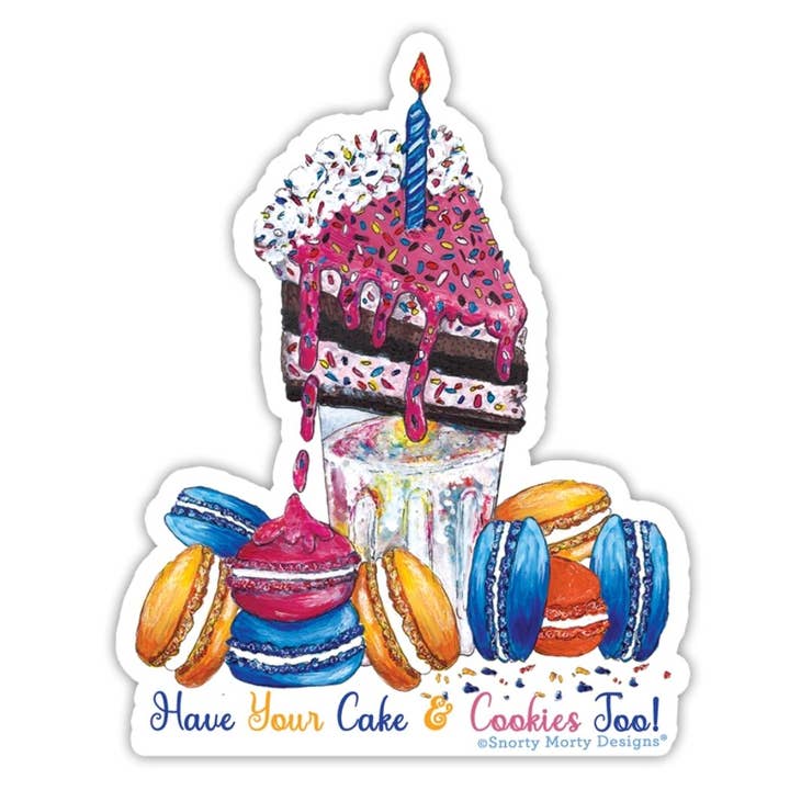 Cake and Cookies Sticker for wholesale by Snorty Morty Designs
