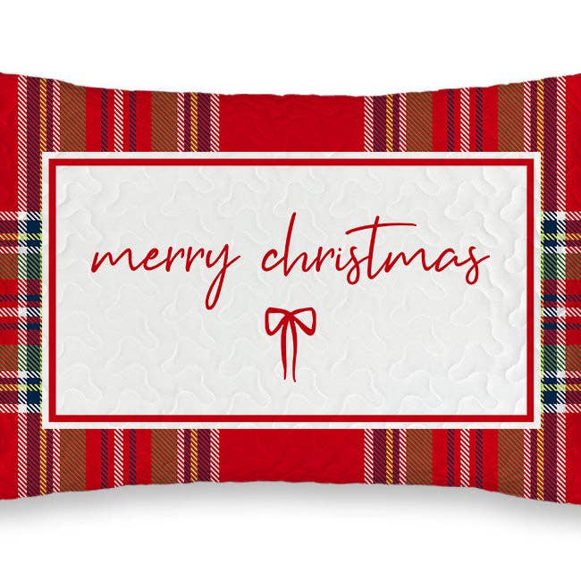 Coussin Miniature Matelassé "Joyeux Noël" 8" x 12" pour la vente par Ida Mae Home