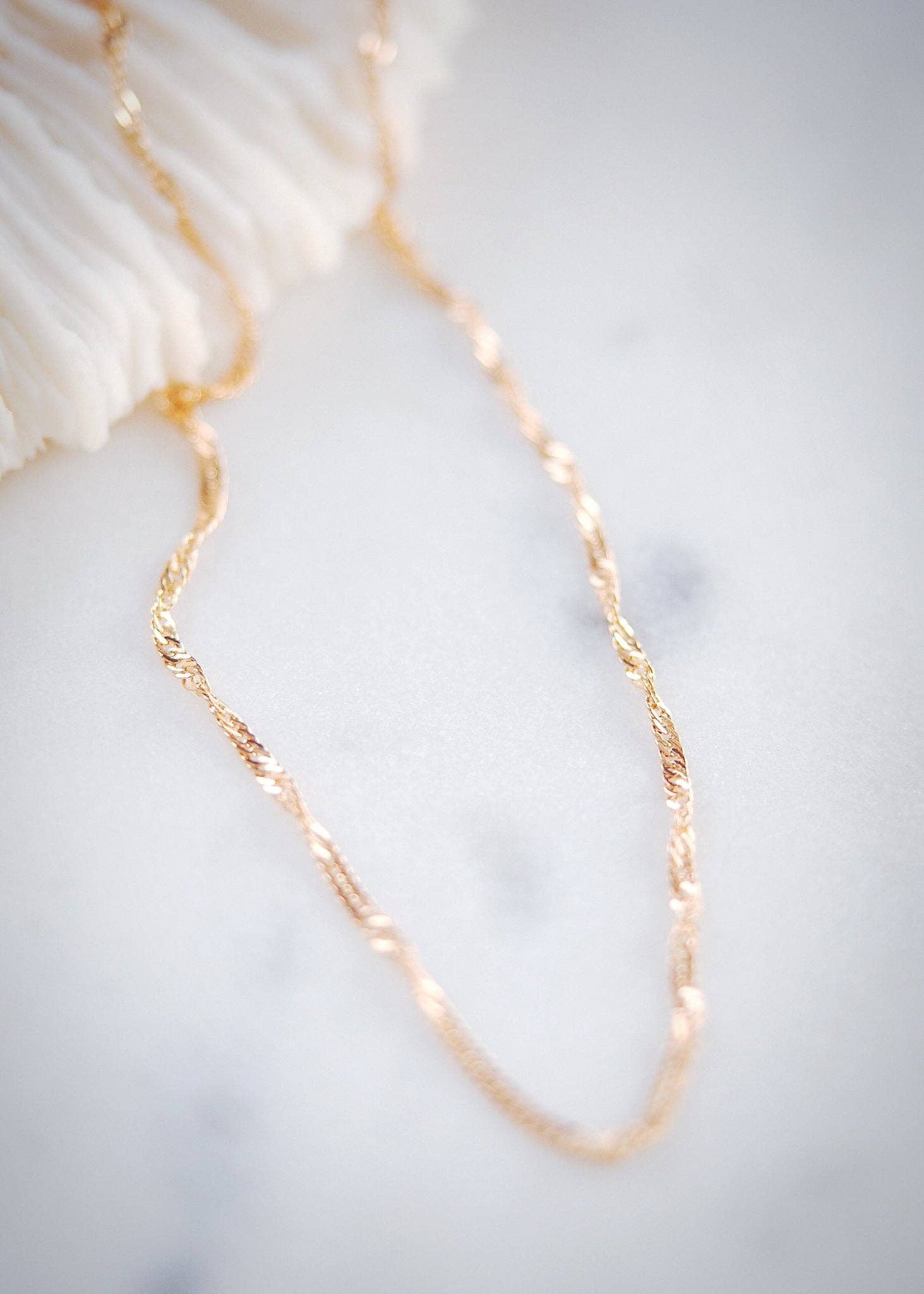 Ke Aloha Jewelry - Wholesale Link & Chain Necklace - Gold Filled Singapore Chain Necklace - Luana4