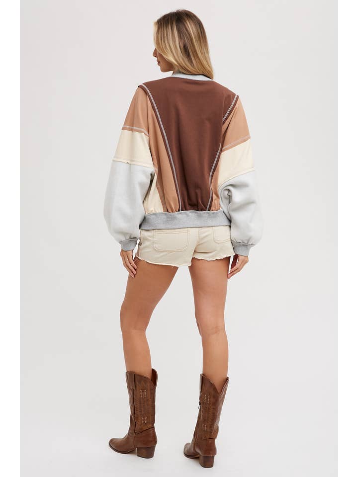 Bluivy - Wholesale Bomber Jacket - Women's - COLOR BLOCK BOMBER JACKET18