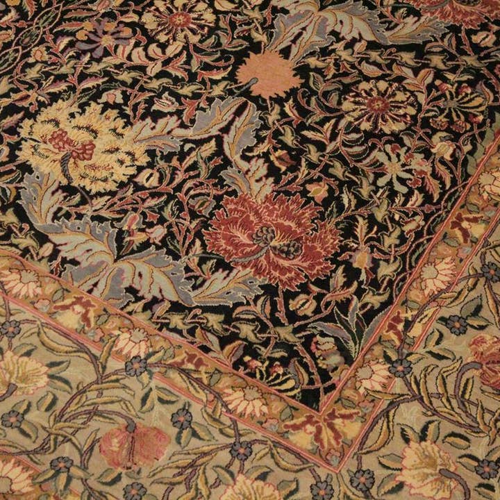 William Pak Persian Lourdes Black/Taupe Wool Rug - 9'1'' x 11'9'' for wholesale by Arshs Fine Rugs