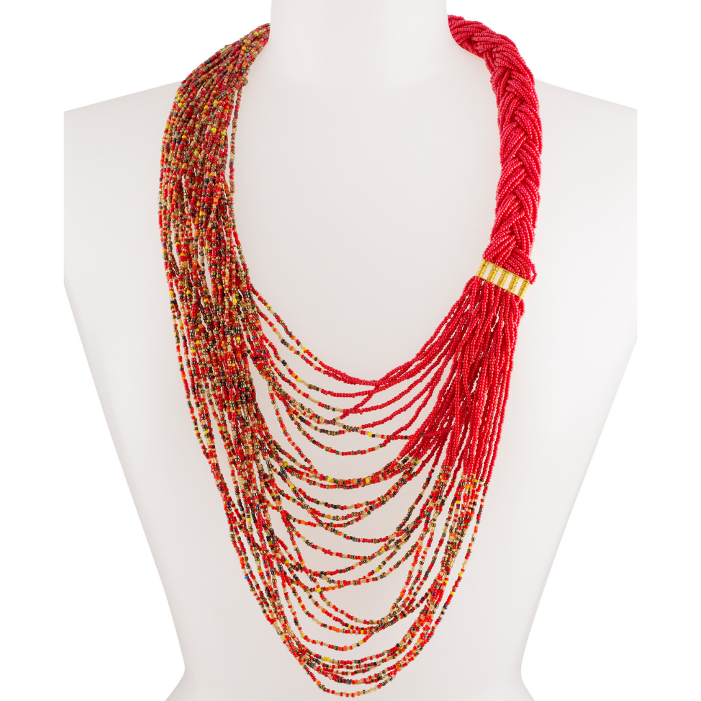 KENDI AMANI - Wholesale Beaded/Pearl Necklace - Makandi Braided Necklace5