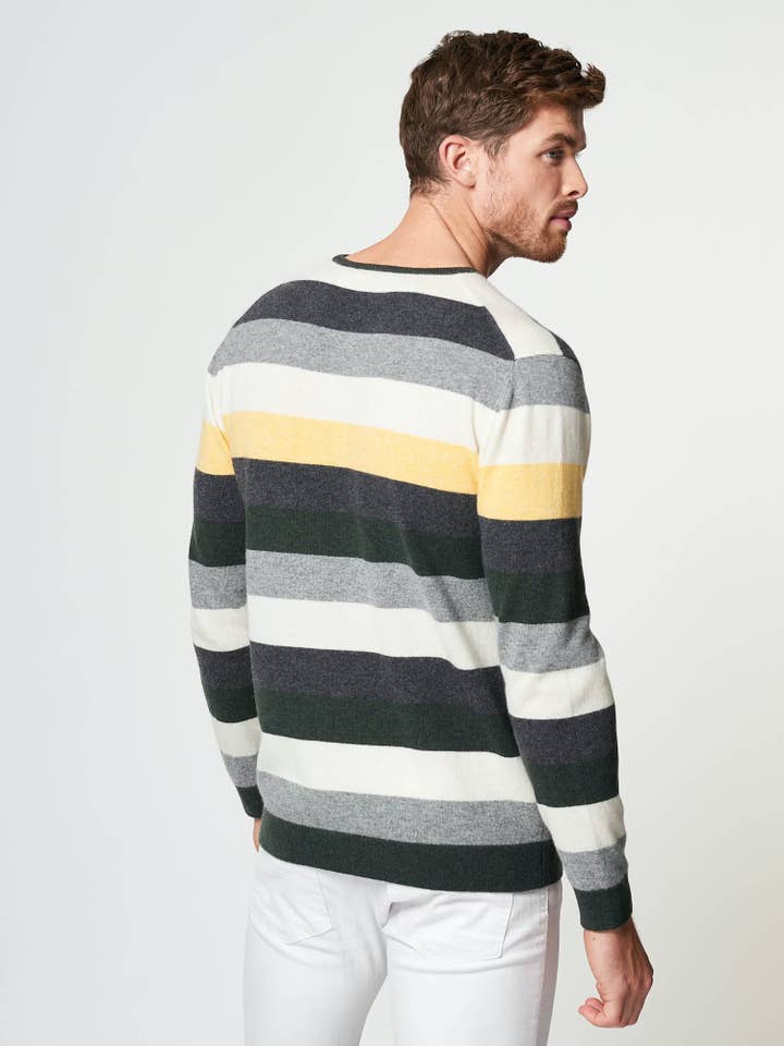 Hand and Jones – wholesale Knitted jumper – Men′s – Cashmere Stripe Sweater5