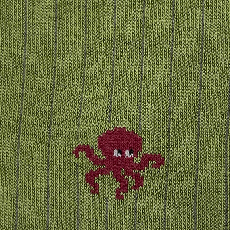 Groen Effen groene sokken Octopus voor groothandel op Faire1