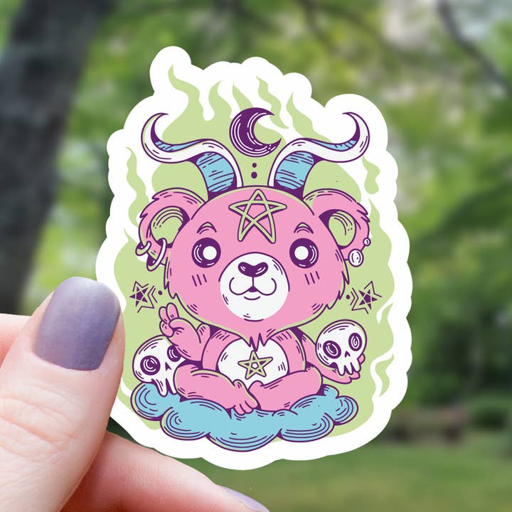 Kawaii Pastel Evil Bear Sticker - 3" for wholesale by Mimic Gaming Co