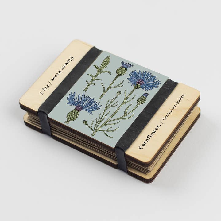 Pocket Flower Press - Vintage Cornflower for wholesale by Studio Wald - UK Made
