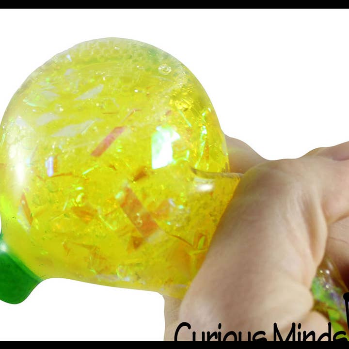 Curious Minds Toys - Wholesale Squishy Toy - Kids & Baby - 1 Banana Water and Sparkle Filled Squeeze Stress Ball  -  S