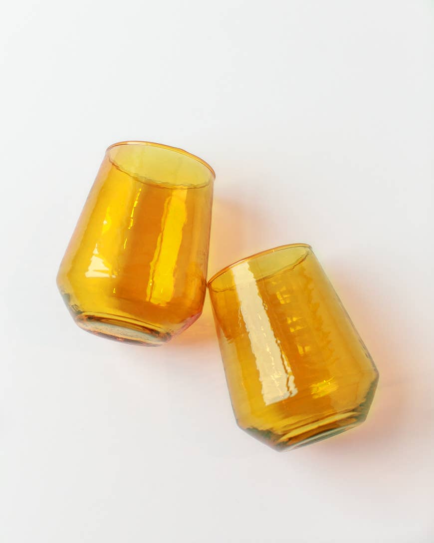 Creative Women – Großhandel Trinkglas/Tasse – Handgeblasener Wasserbecher aus gehämmertem Glas | Paar von 210