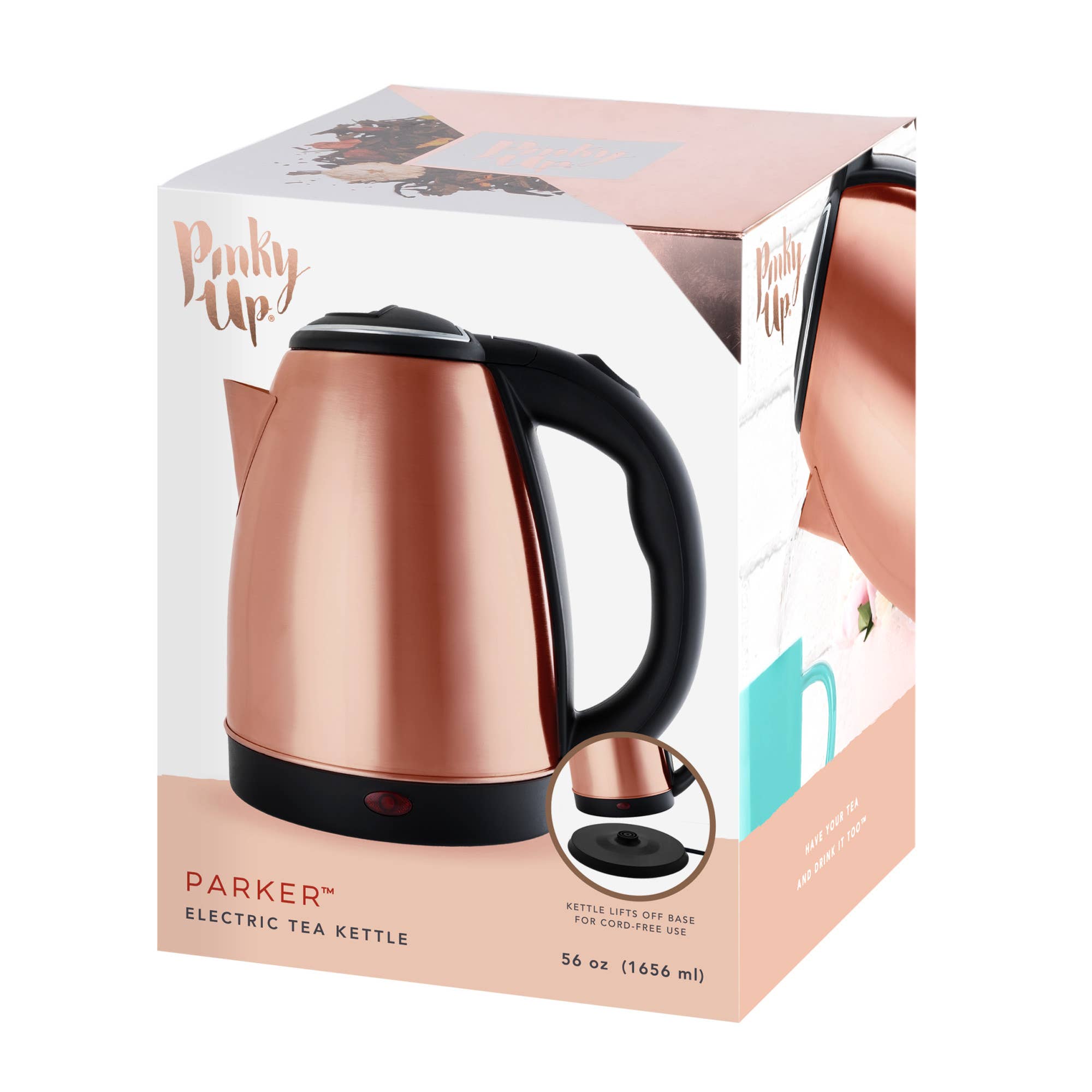 Pinky Up - Wholesale Electric Kettle - Parker™ Stainless Steel Electric Tea Kettle 56oz Rose Gold1