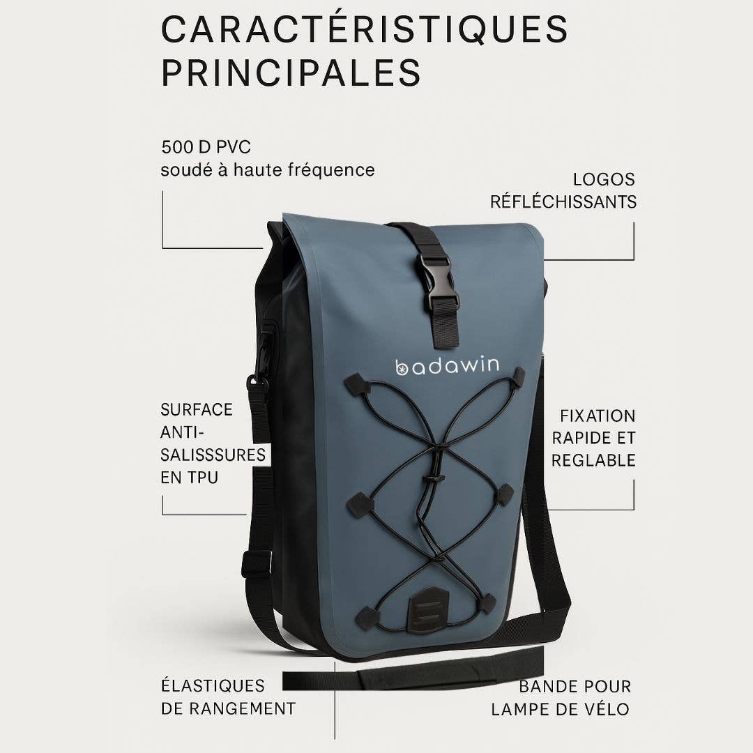 BADAWIN - Wholesale Biking Accessories - Hind Blue 25/30L 2in1 Luggage Bike Bag 5