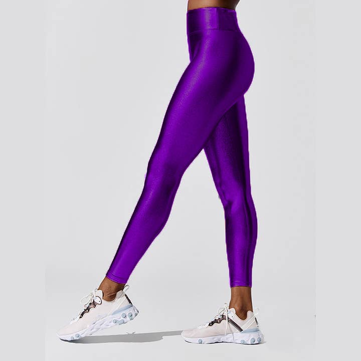 Mardi Gras Creations - Vendita all'ingrosso Leggings sportivi/loungewear - Donna - Leggings metallici per adulti - Viola2