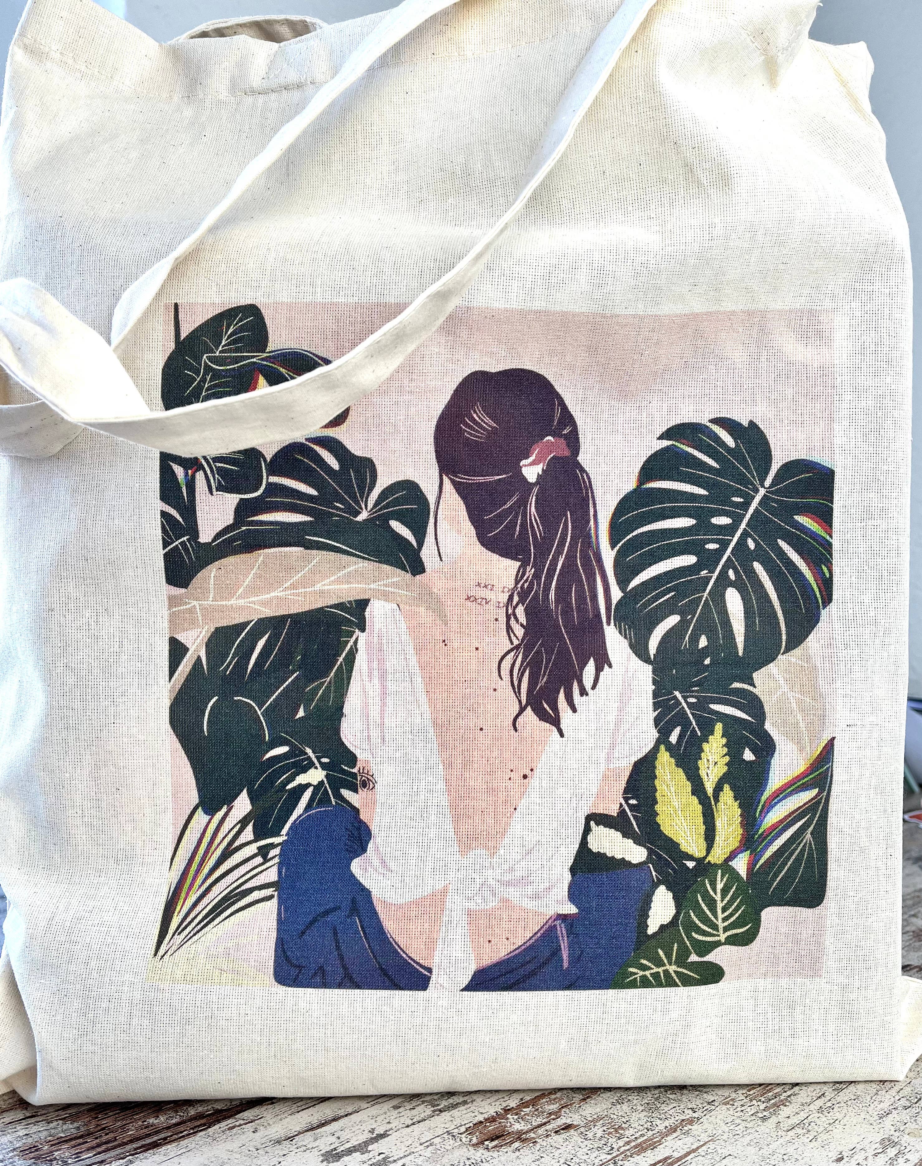 plantyintroverts - Wholesale Tote Bag - Women's - Cloth bag - Plantlady Jamy, bag Monstera, plants2