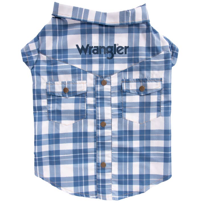 Lexington Pet & Wrangler Pet - Vente Chemise – chien - Chemise à carreaux Wrangler à poches à pression Bleu Multi