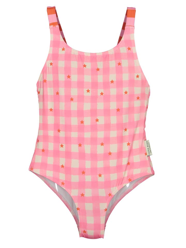 Gingham stars swimsuit for wholesale by Paperboat